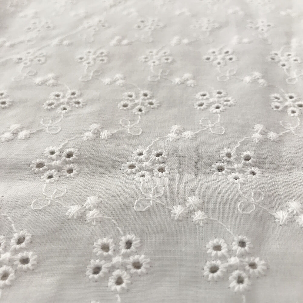 Embroidered Fabric Cutwork Geometric 100% Cotton for Women's Wear Whol 6